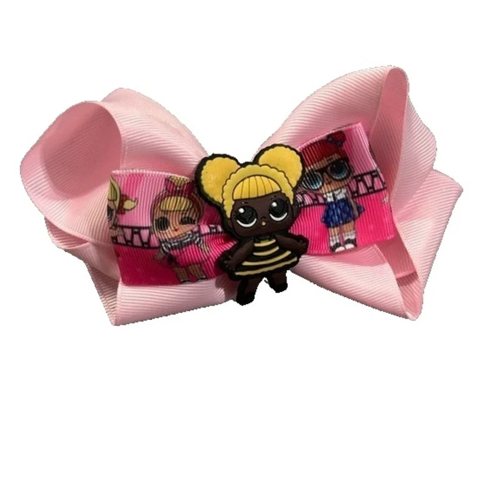 NEW‎ girls hair bow clip accessory LOL ribbon pinwheel barrette